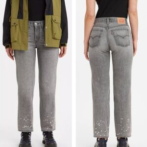 Levi’s LOW PRO WOMEN'S JEANS Gray Bleach Stains 90’s fit Size 29